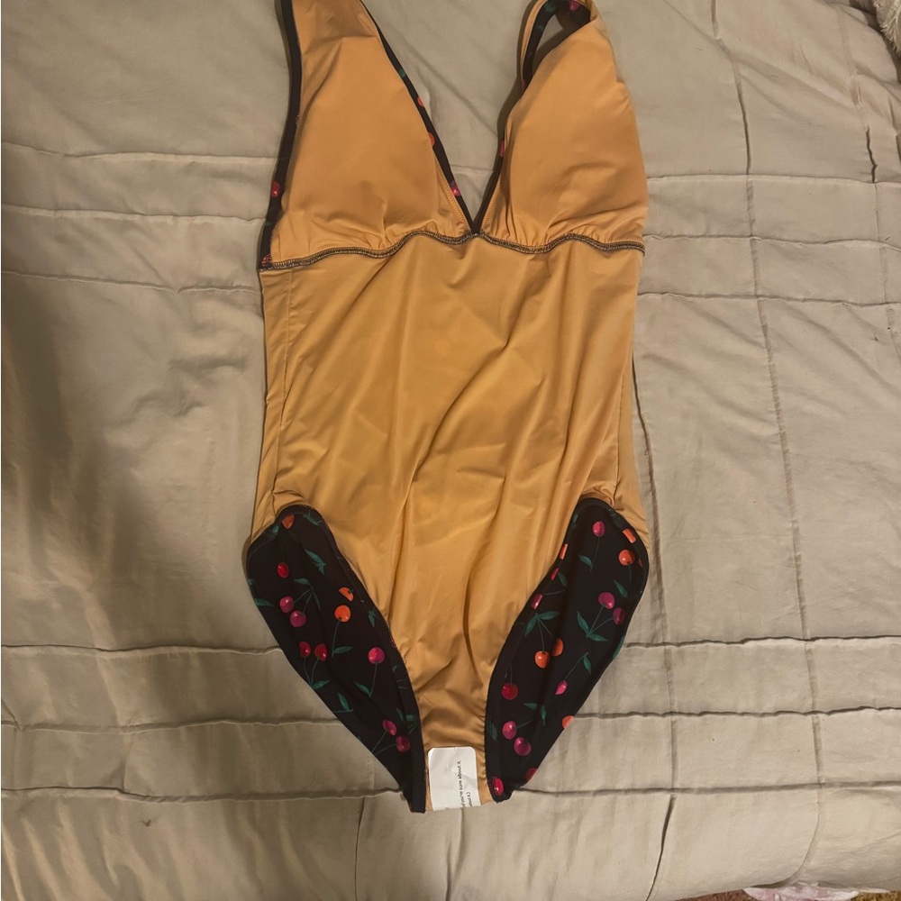NWT J. Crew Navy Swimsuit with Cherry Print, Lg - Picture 11 of 11